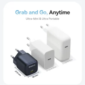شارژر دیواری 45 وات بیسوس مدل PicoGo 45W سفید
